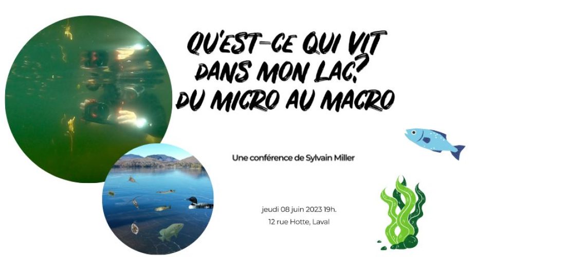 Visuel bannière conférence - Qu'est-ce qui vit dans mon lac? Crédit photos Sylvain Miller